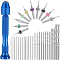 Mudder 36 Pcs Pin Vise Hand with Micro Drill Bits Set, Blue