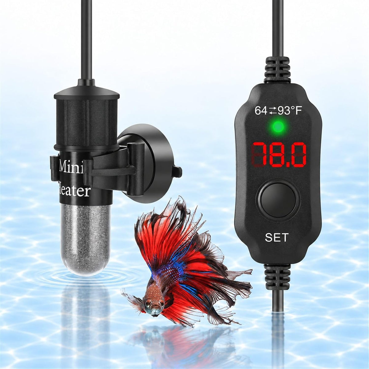Thumb-Sized 20W Super Mini Aquarium Heater for 2-4 Gallon Small Tanks