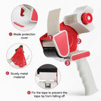 Heavy Duty Packing Tape Dispenser Gun with Safety Blade Cover, 3-Inch Inner Core, for 2-Inch Wide Packing Tape