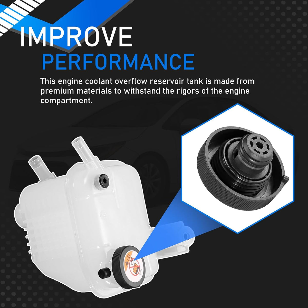 Engine Coolant Reservoir Tank with Cap Compatible with Toyota