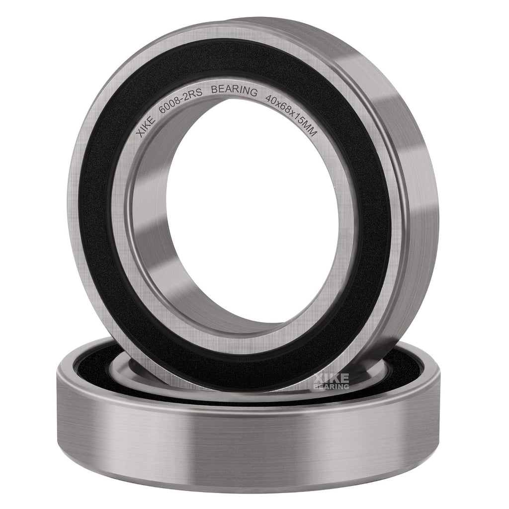 XIKE 6008-2RS Sealed Deep Groove Ball Bearings, 40x68x15 mm, 2-Pack