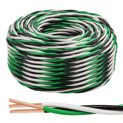 THHN Wire 12 Gauge 3 Conductors Copper Wire Black White Green, 100FT | 12 AWG Copper Wire with Ground 600V Building
