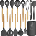 Silicone Cooking Utensils Kitchen Utensil Set - 446°F Heat Resistant Silicone Kitchen Utensils Set, Spatula,Turner