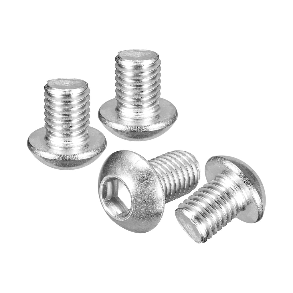 DTGN M12-1.75x20mm Button Head Socket Cap Screw 4Pack 304 SS Whitewashed