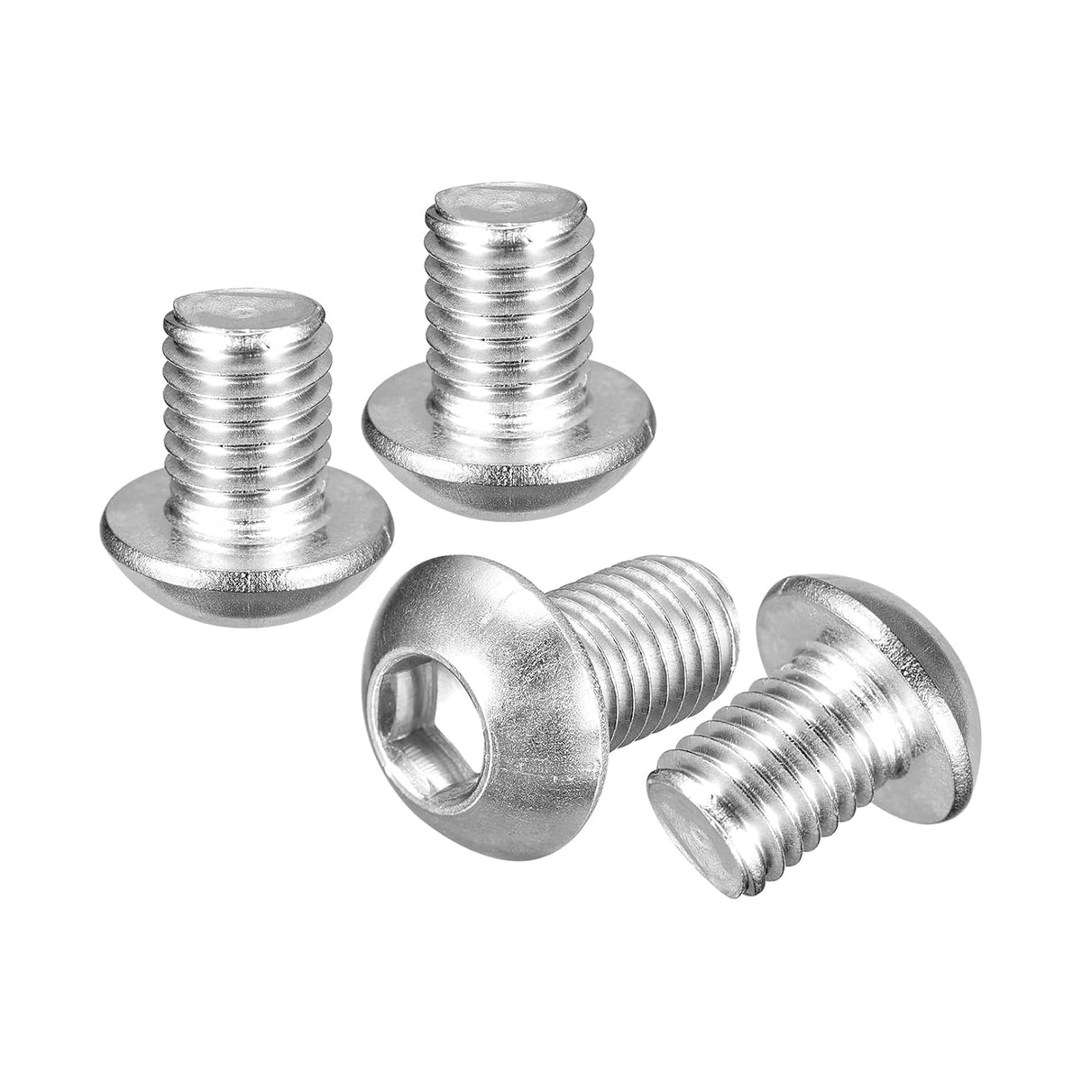 DTGN M12-1.75x20mm Button Head Socket Cap Screw 4Pack 304 SS Whitewashed