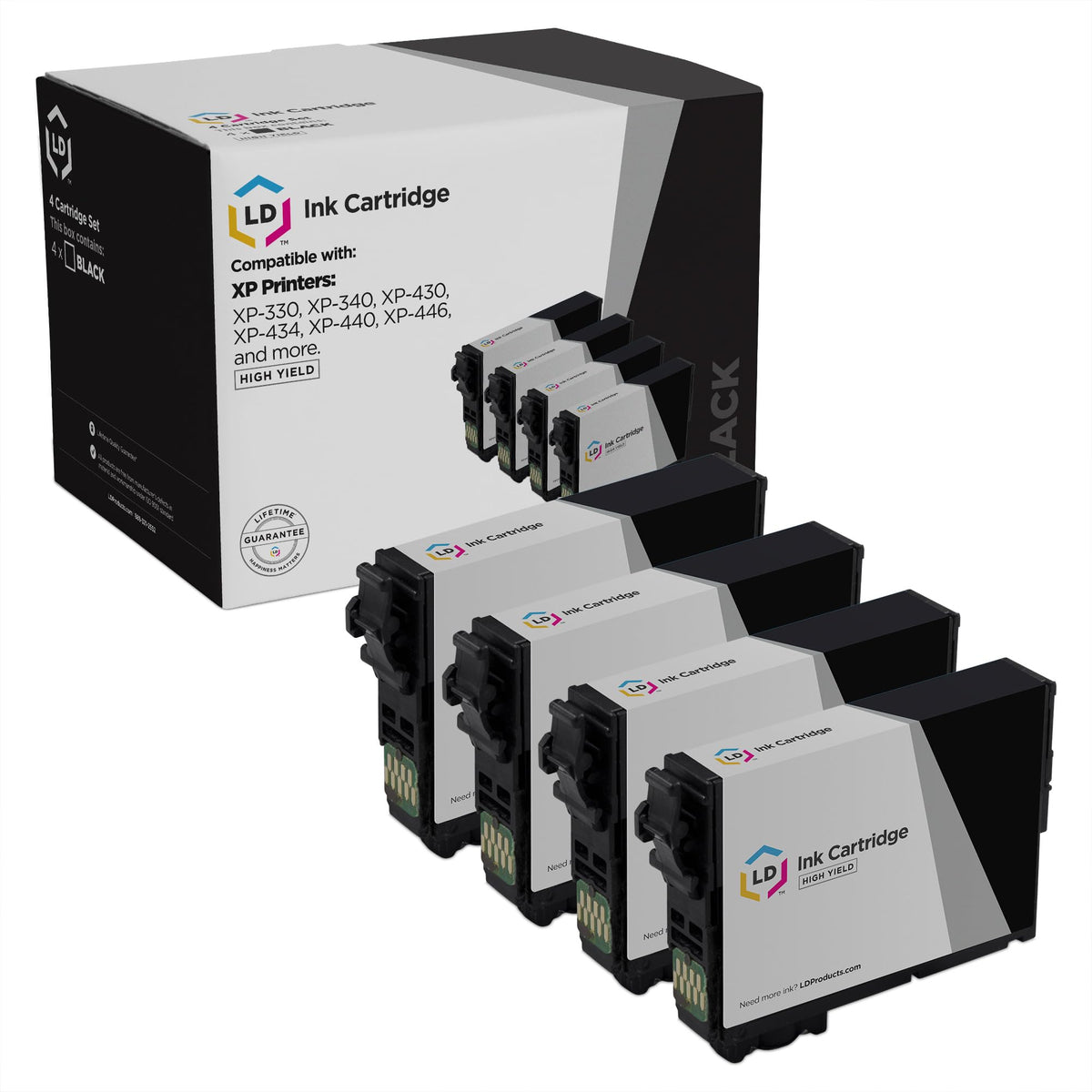 Products Compatible Ink Replacement for Epson T288XL120 (Black, 4-Pk)