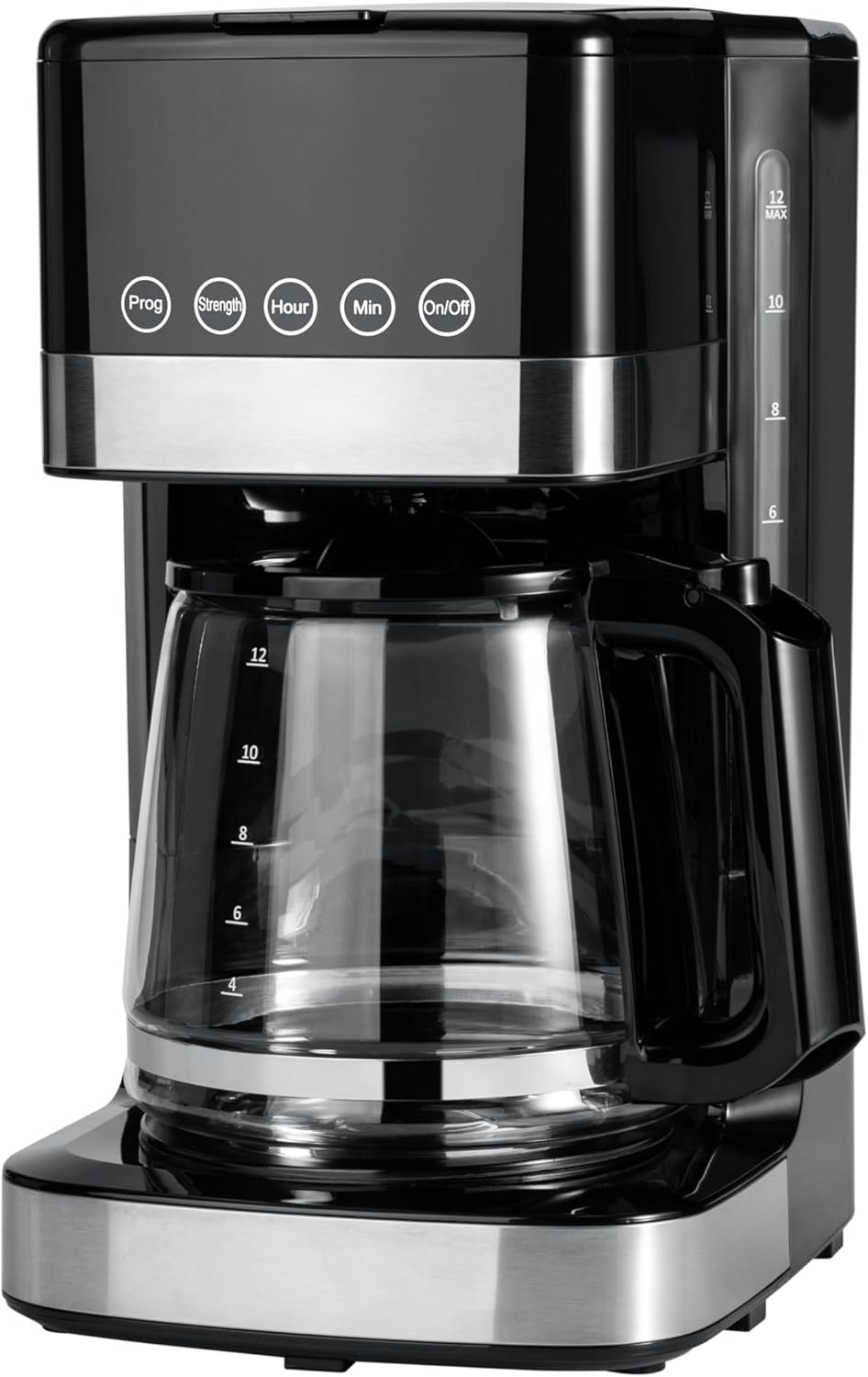 Programmable 12 Cup Drip Coffee Maker with Glass Coffee Pot (1.9 Qt), Auto Shut-off, Touch Screen, Auto Pause