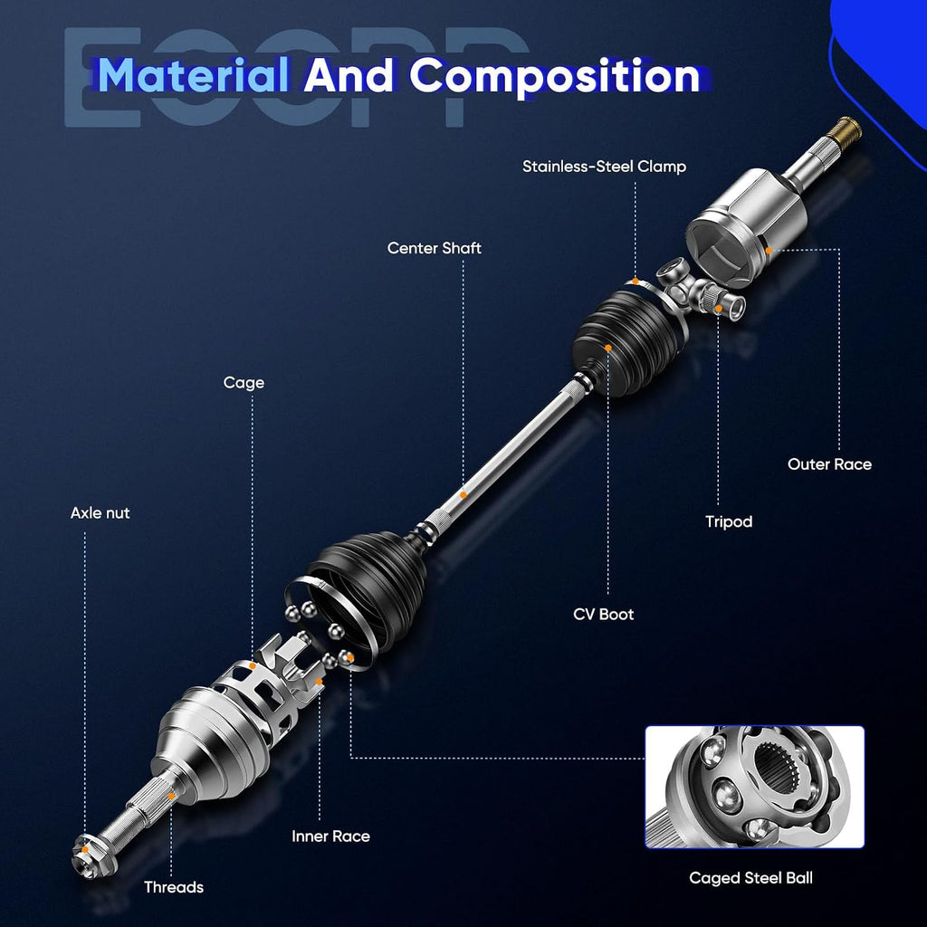 ECCPP CV Axle Half Shaft Assembly fit for 2003-2007 for Honda Accord