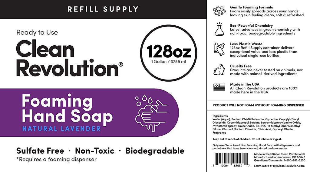 Foaming Hand Soap Refill with Real Essential Oils, Moisturizing Sulfate-Free Hand Soap, Ready-to-Use Foam Soap Refill