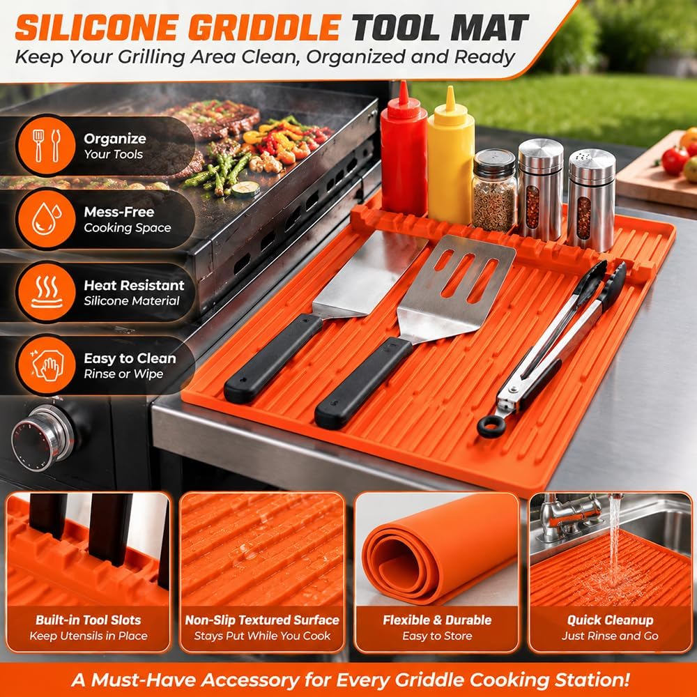 Silicone Griddle Mat for Member's Mark 36" 4 Burner Propane Gas Griddle, Non Stick Grill Mat for Outdoor Cooking
