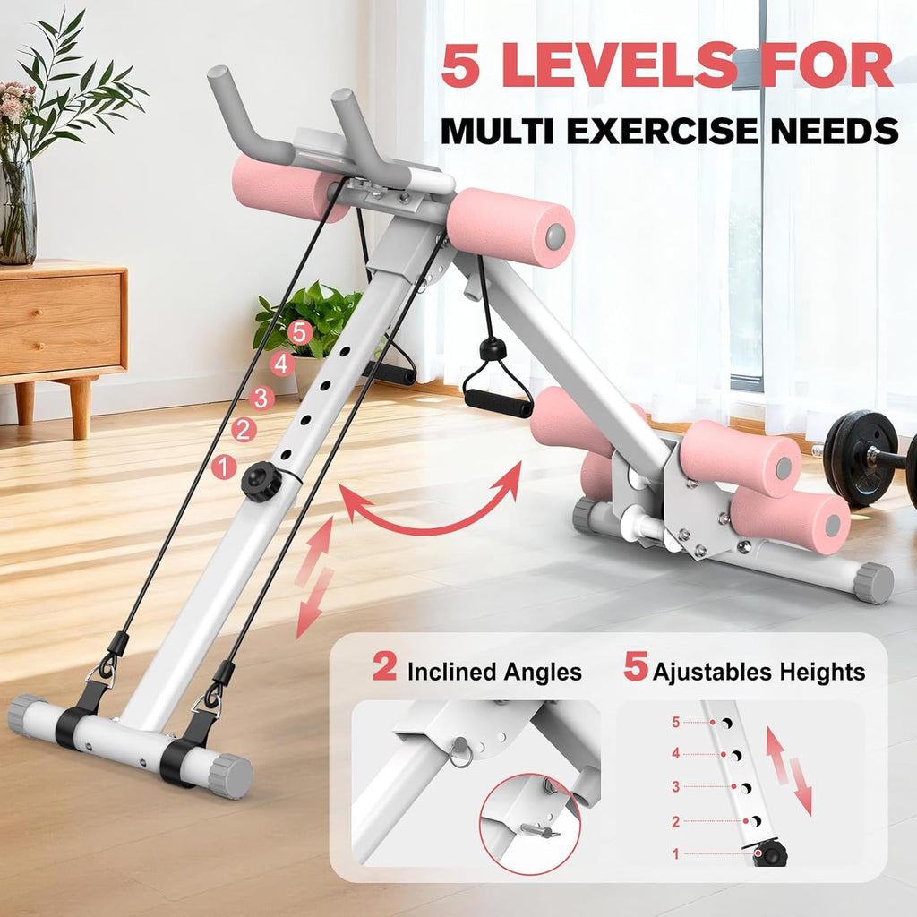 Ab Workout Machine Adjustable Ab Trainer Abdominal Trainer for Home Gym Foldable Ab Crunch Machine for Core 440 LBS