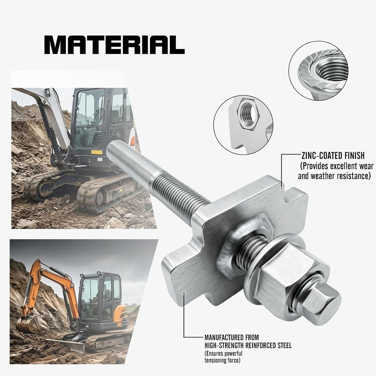 Fafeicy Mini Excavator Track Tensioner Assembly, 1 Ton