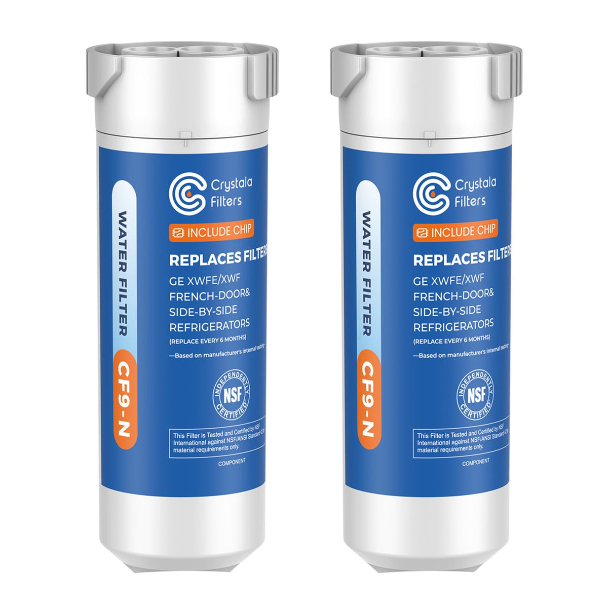 XWFE (Built-in CHIP) Refrigerator Water Filter 2-Pack