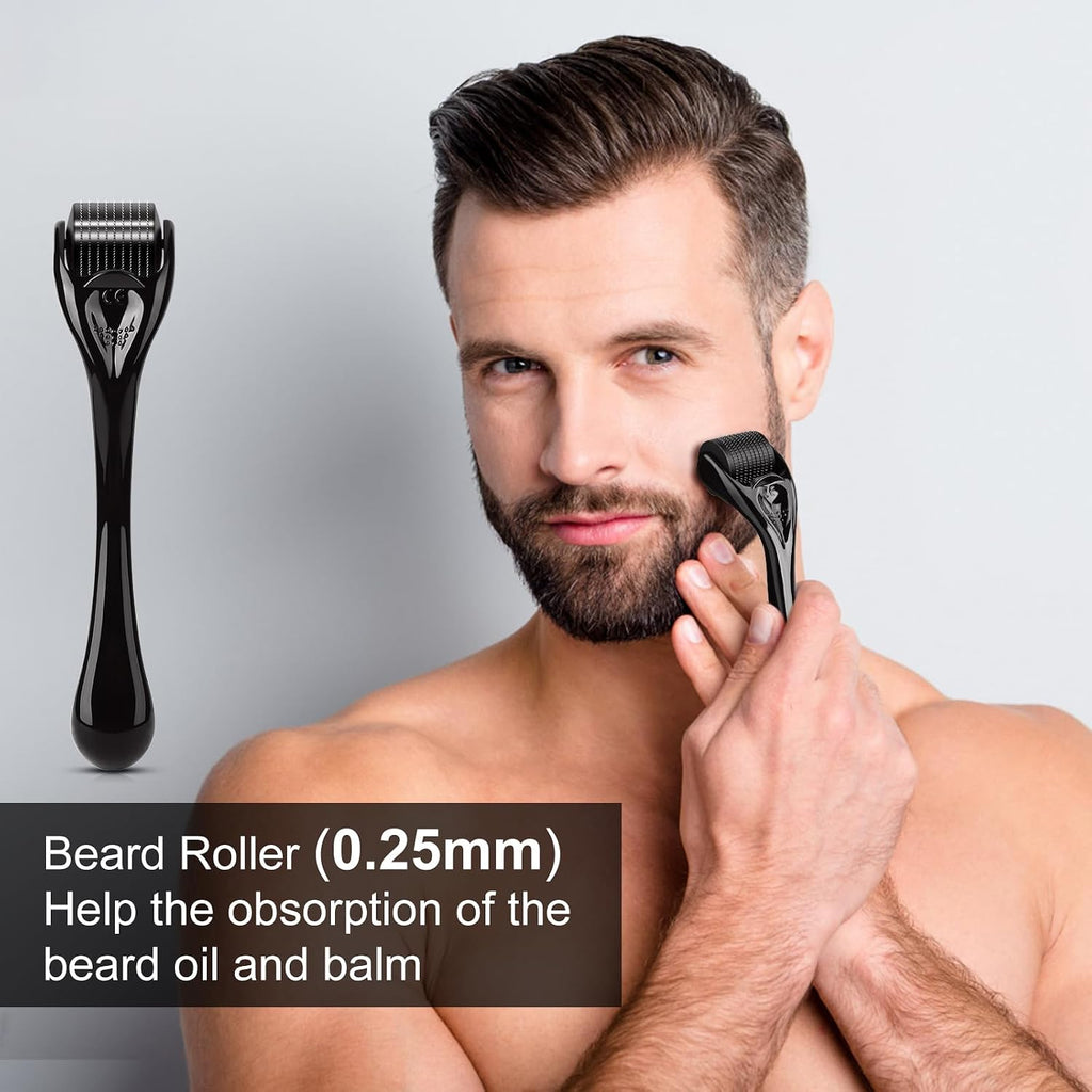 Beard Kit, Beard Growth Kit w/Natural Ingredients Beard Oil & Balm & Comb, Beard Growth Oil w/4X Thickening Biotin