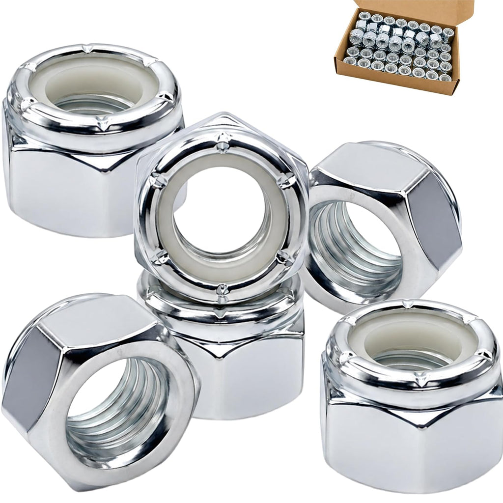 3/8"-16 Inch Lock Nuts, 60 Pack