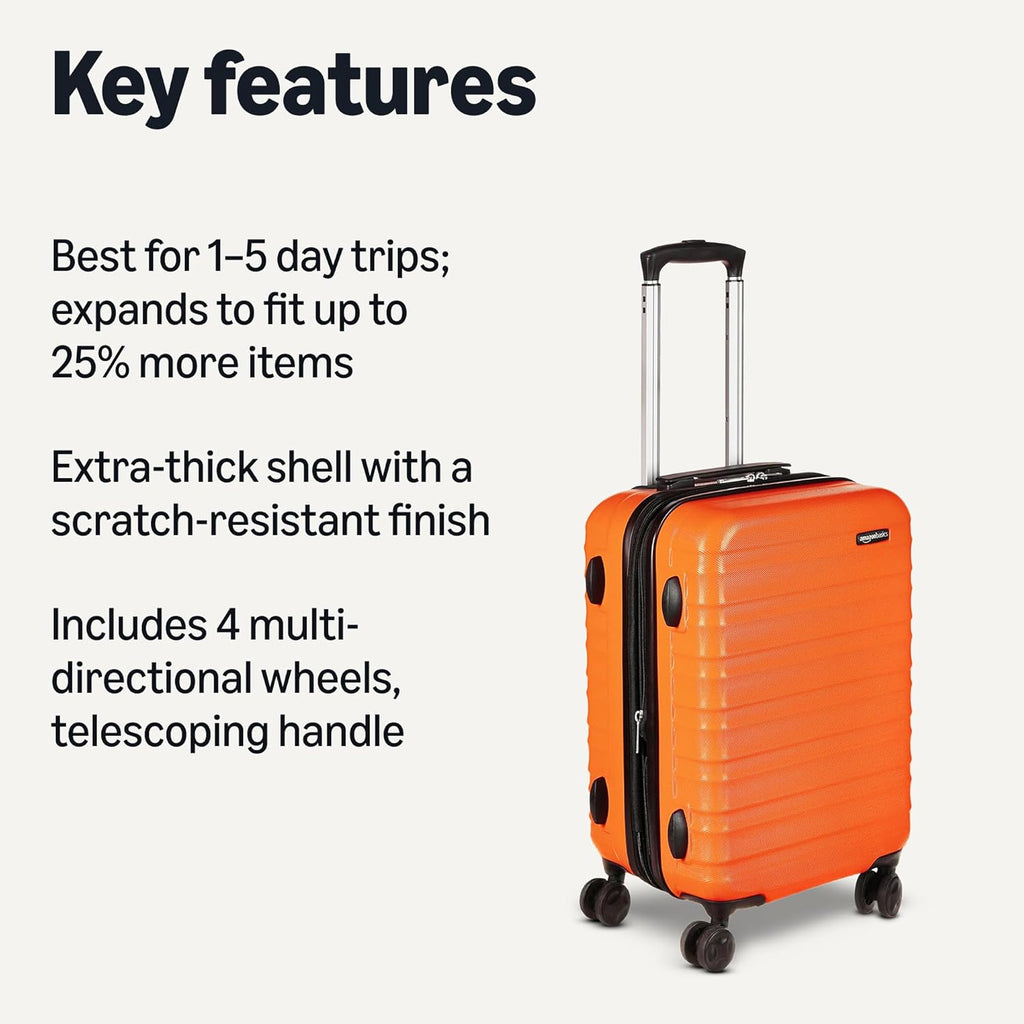 21" Hardside Carry-On Luggage with Spinner Wheels, Expandable for Up to 25% More Space, Scratch-Resistant Hardshell