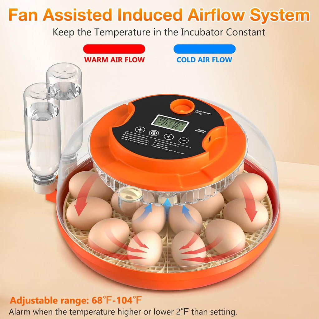 Egg Incubators for Hatching Eggs, 18 Egg Incubator with Automatic Egg Turning and Humidity Control Incubator for