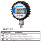 MEASUREMAN 3-1/8" Dial Size, Digital Pressure Gauge, 0-300psi/bar/Mpa/Kpa, 1/4" NPT Lower Mount, 0.25% Accuracy