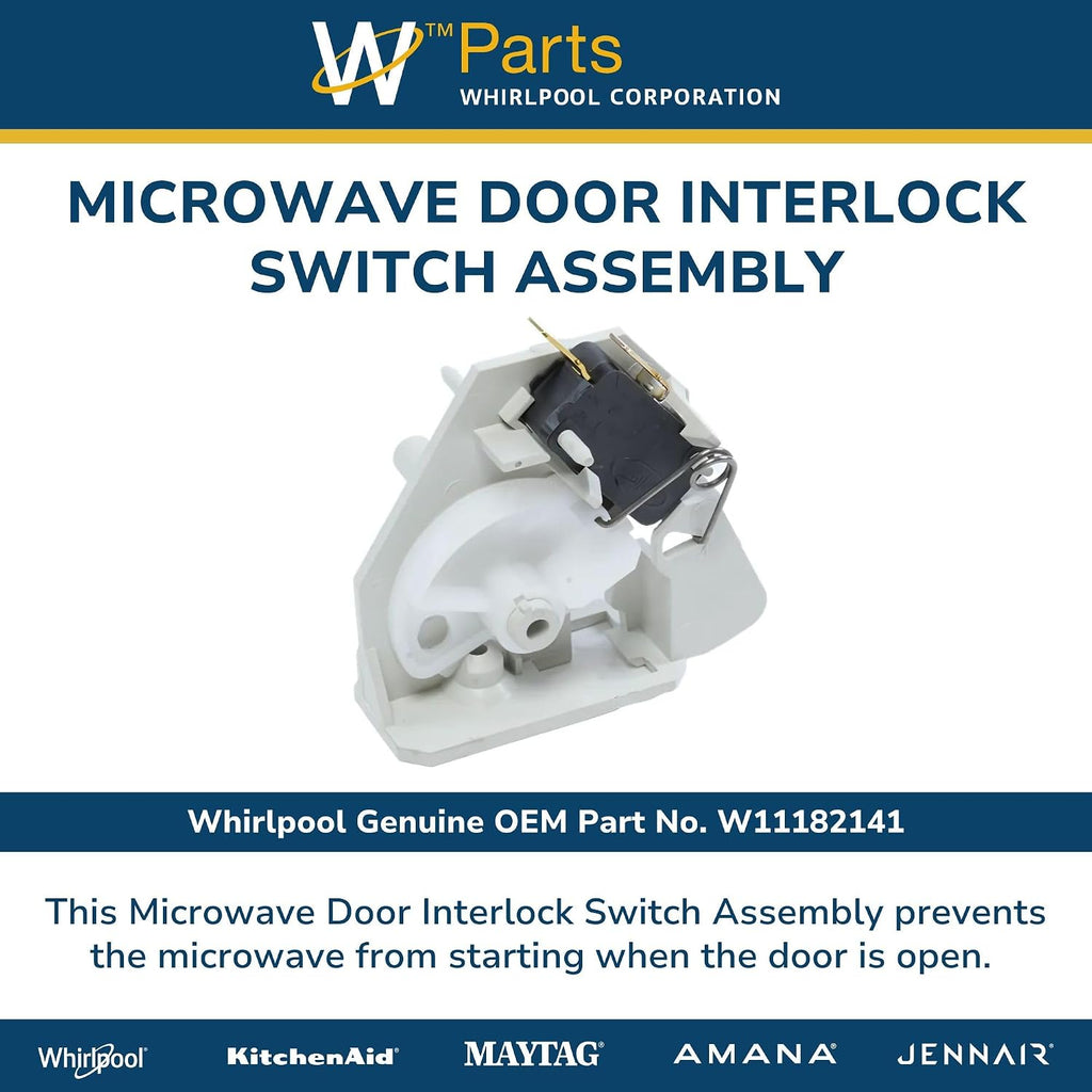 Whirlpool W11182141 Genuine OEM Microwave Door Interlock Switch Assembly Replacement Part