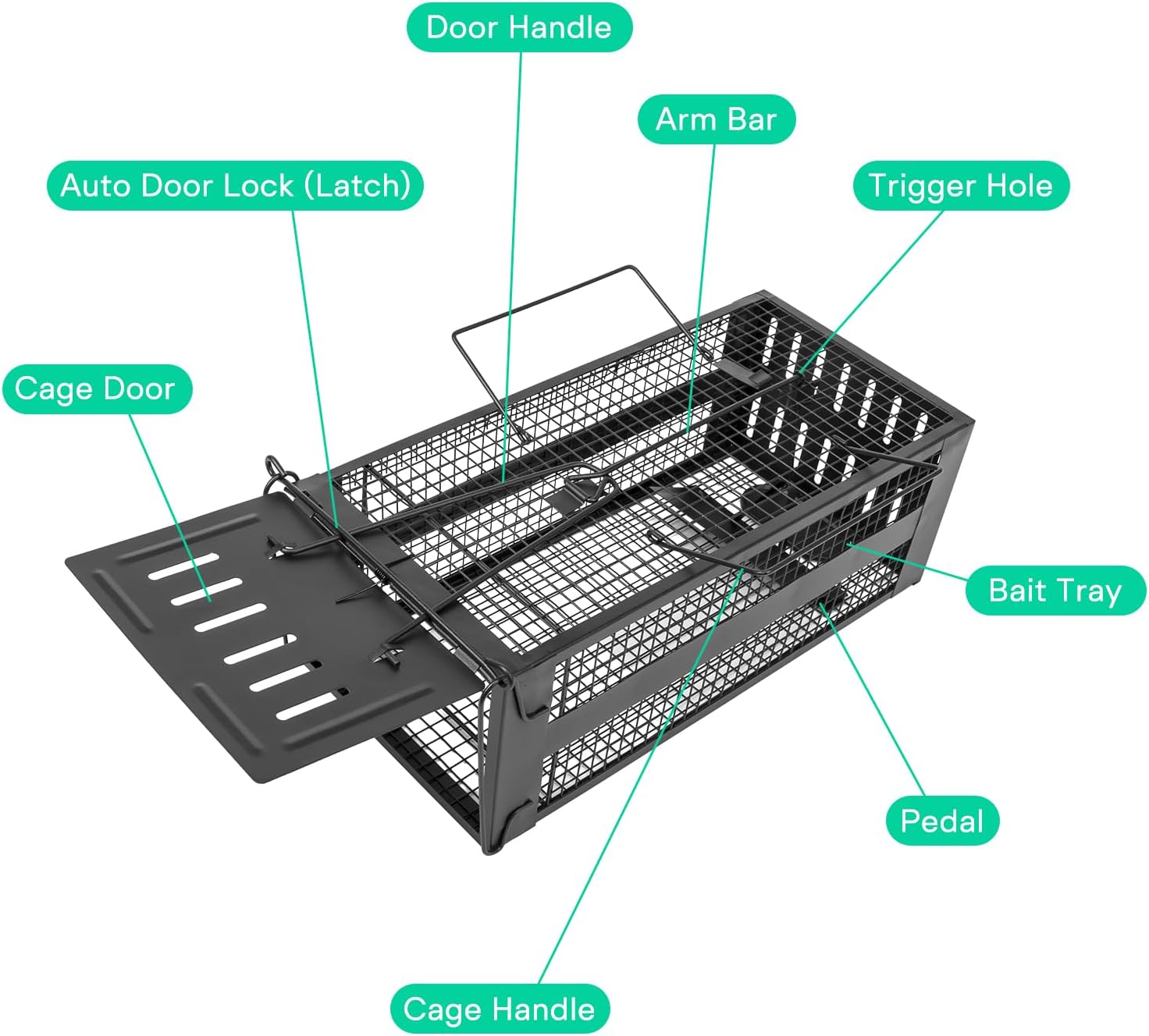 2-Pack Rat Trap,Mouse Traps Work for Indoor and Outdoor,Small Rodent Animal-Mice Voles Hamsters Cage,Catch and