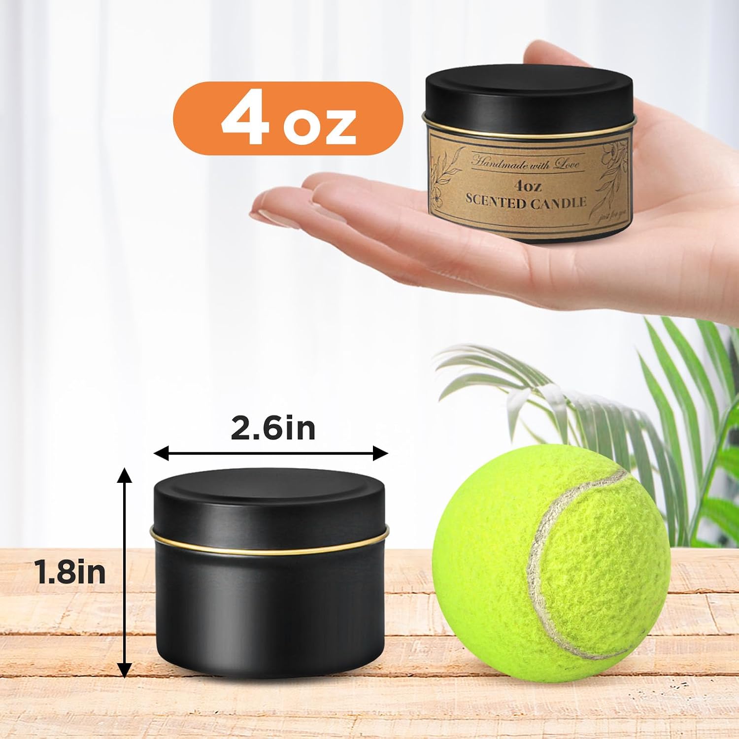 4oz Candle Tins with Lids, 24 Set DIY Candle Making Kit Includes Bulk Tins, Wood Wicks, Stickers, Wick Holders &