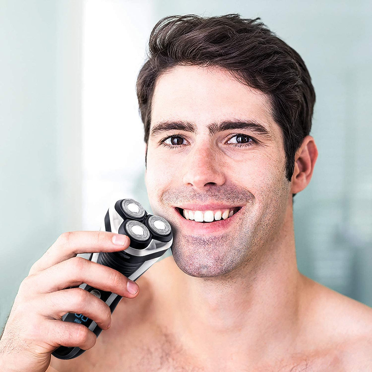 Electric Shaver Rotary Razor Men Cordless Beard Trimmer Pop-Trimmer Waterproof