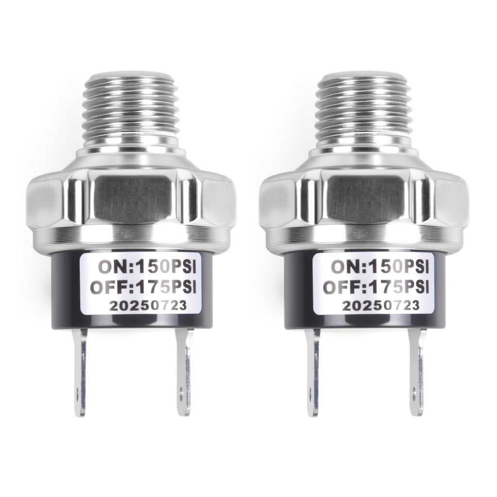 CNWZYMX 150-175 PSI Air Pressure Switch 1/4 NPT Thread, Silver 2PCS