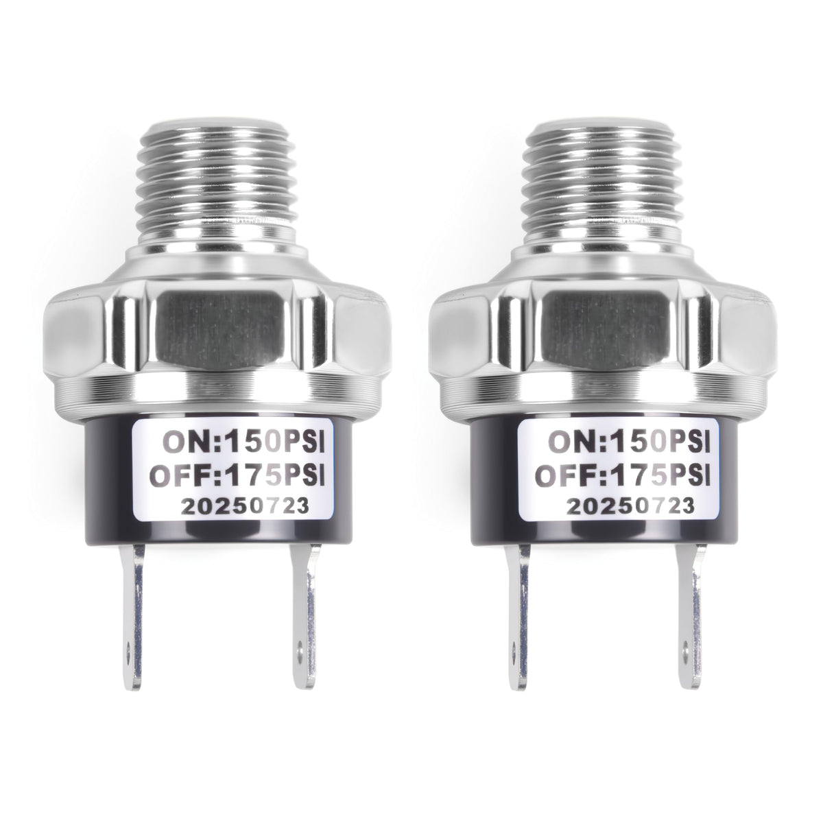 CNWZYMX 150-175 PSI Air Pressure Switch 1/4 NPT Thread, Silver 2PCS