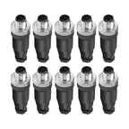 10Pcs M12 8Pin Male Industrial Aviation Connector (A-Code) Waterproof, Sensor Plug Field-Assemblable 12mm Circular Socket Panels Adapter IP67