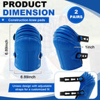 2 Pairs Heavy Duty Construction Knee Pads for Work, Blue