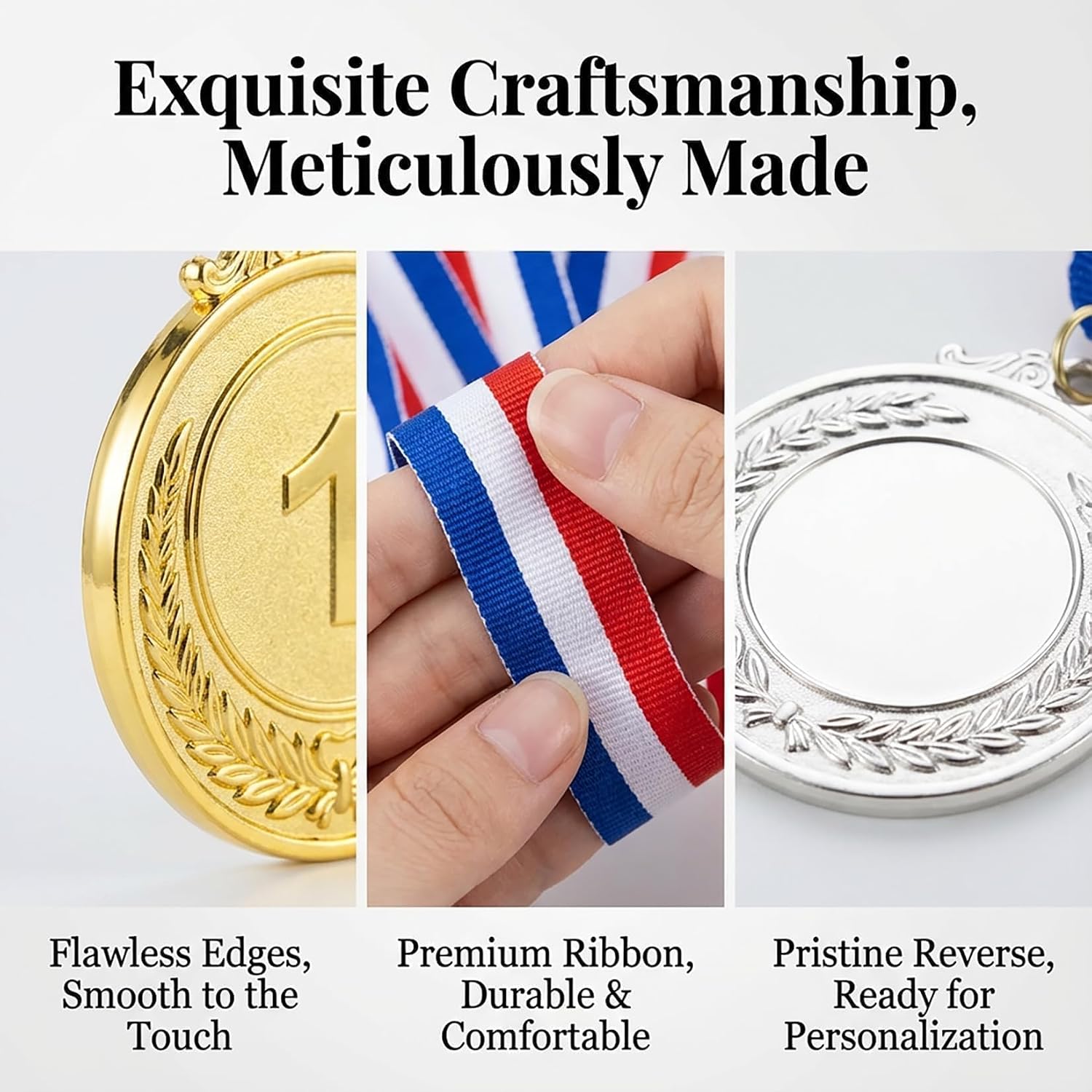 9 Pcs Gold Silver Bronze Award Medals - 1st 2nd 3rd Place Metal | Olympic Style for Sports, Competitions, Talent