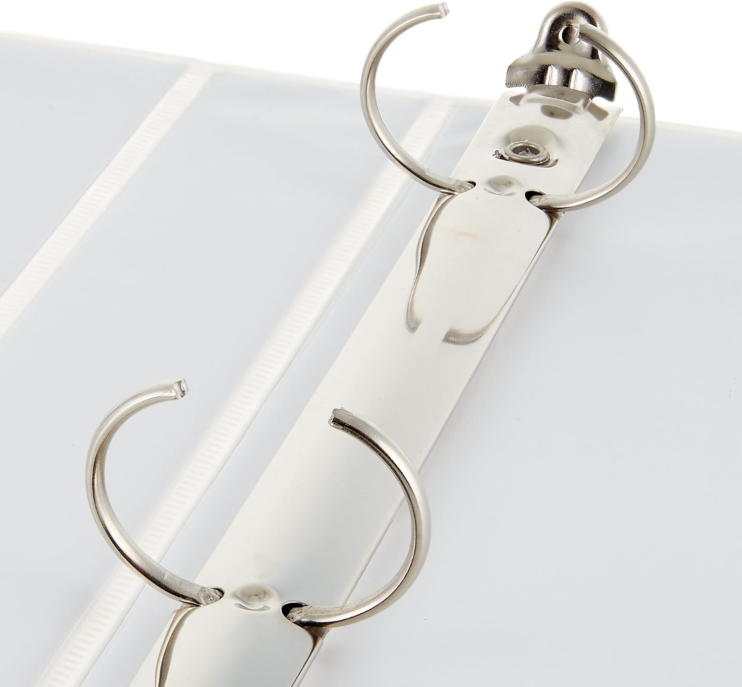3-Ring Binder with Round Rings and Interior Pockets, 1-Inch, White, 4-Pack