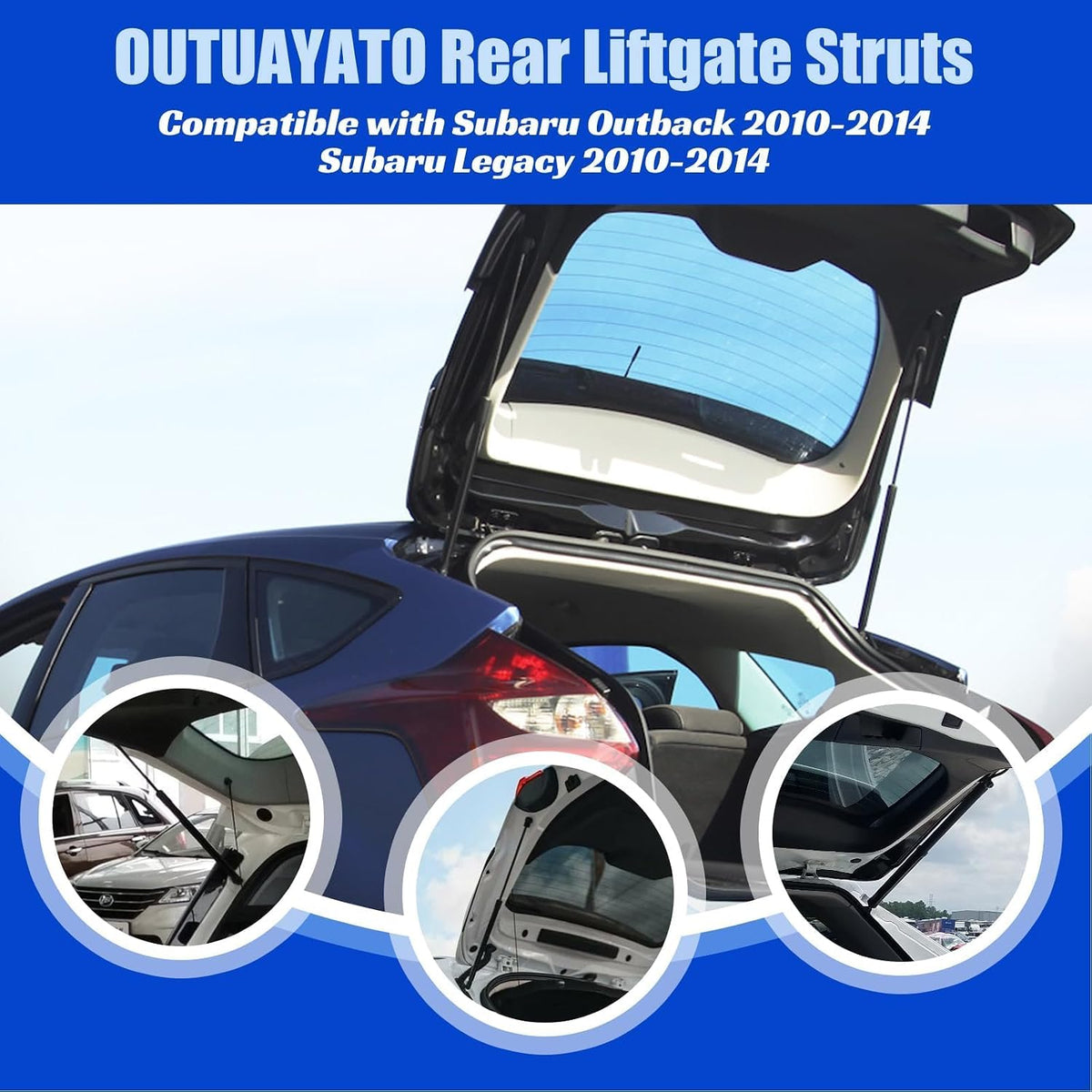 OTUAYAUTO PM3074LR Rear Hatch Shock Struts Replacement for 2010-2014 Subaru Legacy Outback 2.5i/3.6R/Base/Limited Wagon Set Tailgate Lift Supports Gas Spring 63269AJ00A (Pack of 2)