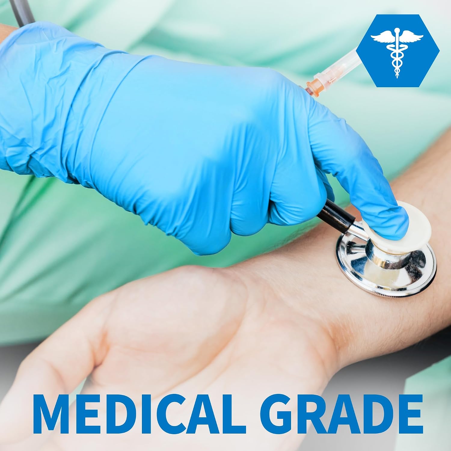 Medical Blue Nitrile Disposable Exam Gloves 4Mil Latex & Powder-Free | Flex • Powder-Free & Latex-Free • Medical •