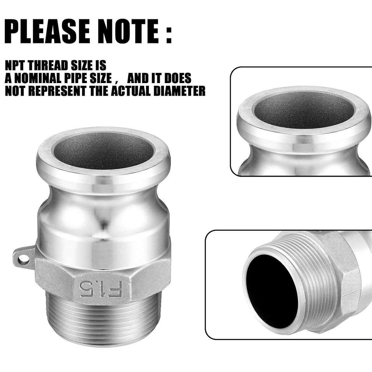 Hicarer 2 Type B Npt Cam Groove Hose Fitting 2 Type F Cam Lock Fitting 1.5"