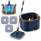 Spin Mop and Bucket Set, Mop Bucket with Separate Dirty/Clean Water System