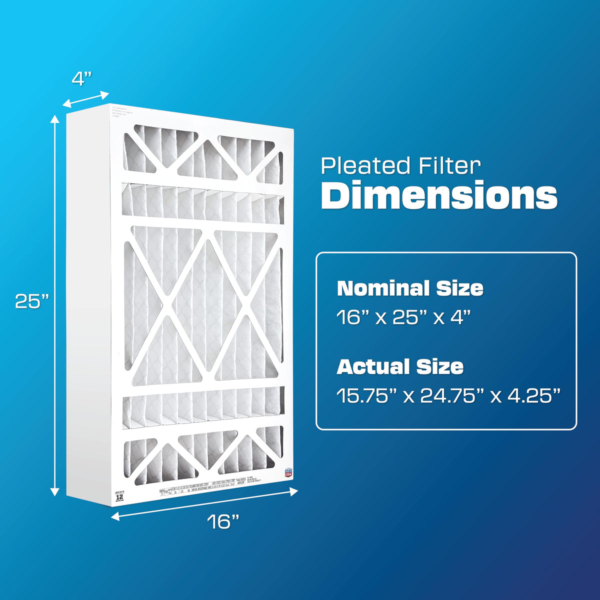 16x25x4 Air Filter MERV 11 Advanced Allergen (3-Pack)