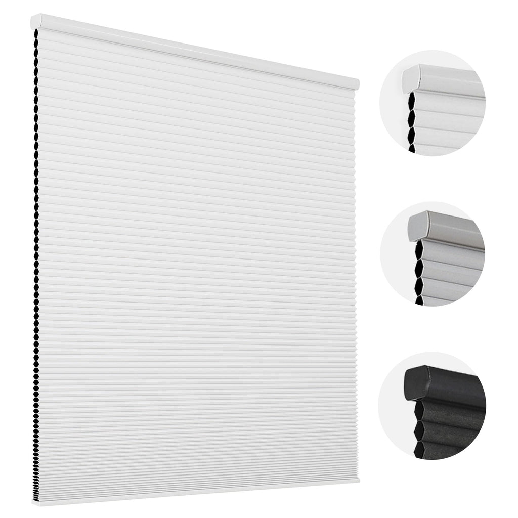Cordless Blackout Cellular Shades, 35" W x 64" H, White