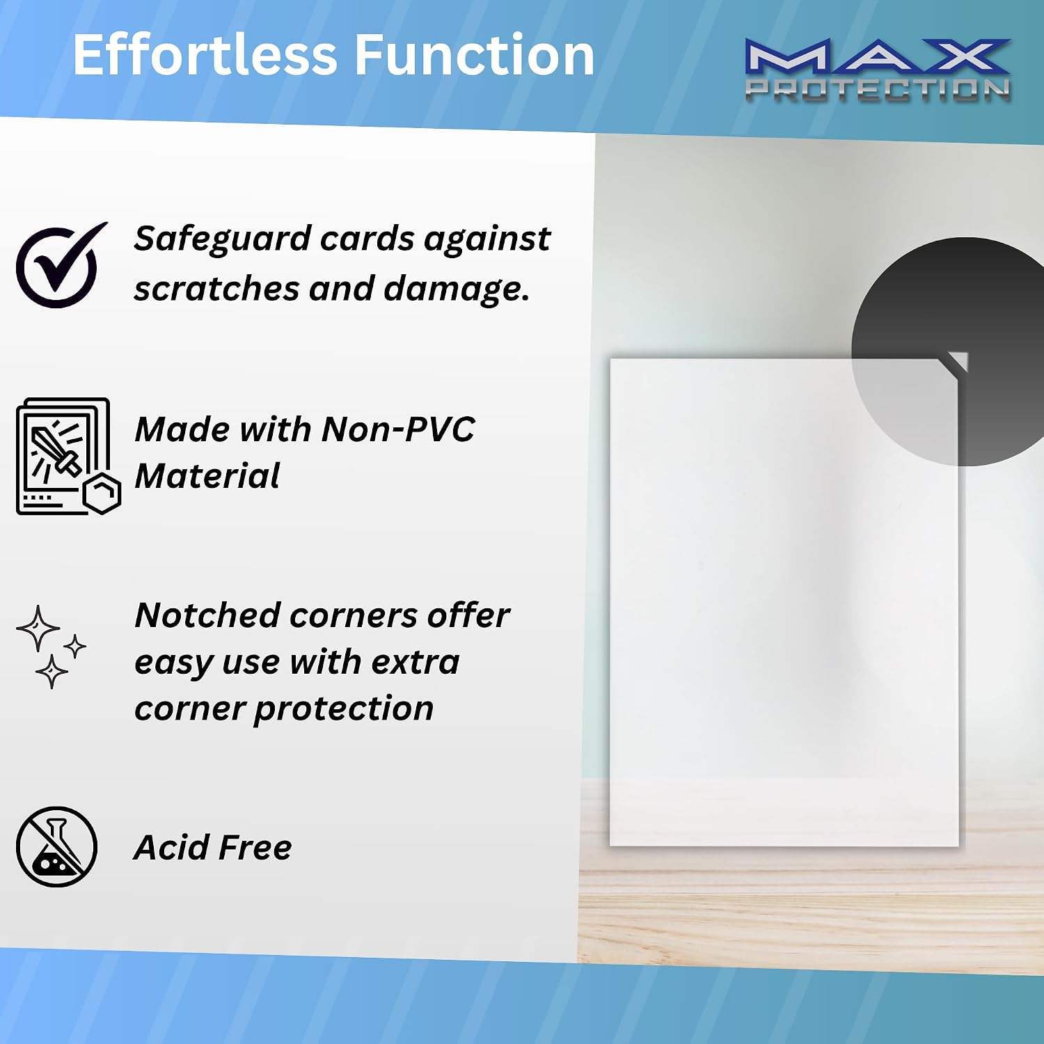 Notched Penny Sleeves - 100ct Packs - Easy Glide Notched Card Holders- Premium, Acid-Free & Archival Safe Protection
