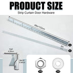 2 Pcs 4 ft Sections Galvanized Steel Strip Curtain Door Hardware