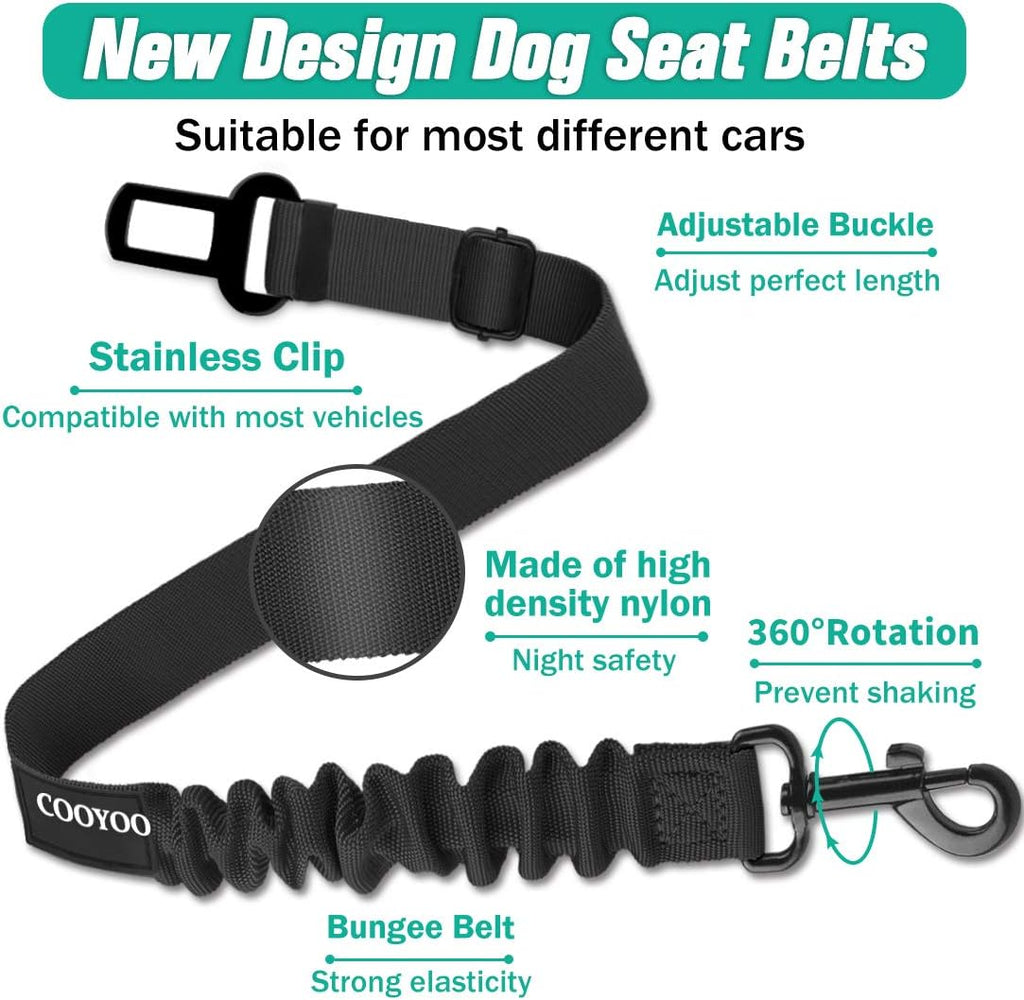 Dog Seat Belt, Durability Retractable Dog Car Harness Adjustable Dog Seat Belt for Vehicle Nylon Pet Safety Seat