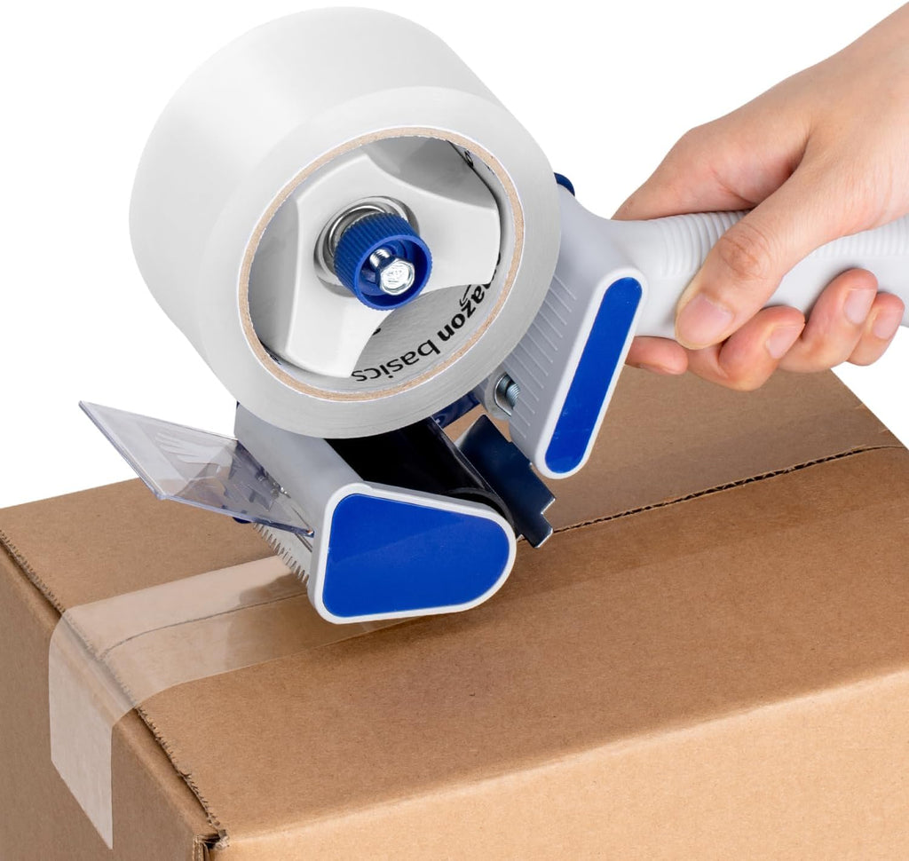 Strong Plastic Adhesive Packing Tape for Shipping, Sealing Boxes, Moving and Storage, Clear, Low Odor, 1.88 in x 54.6