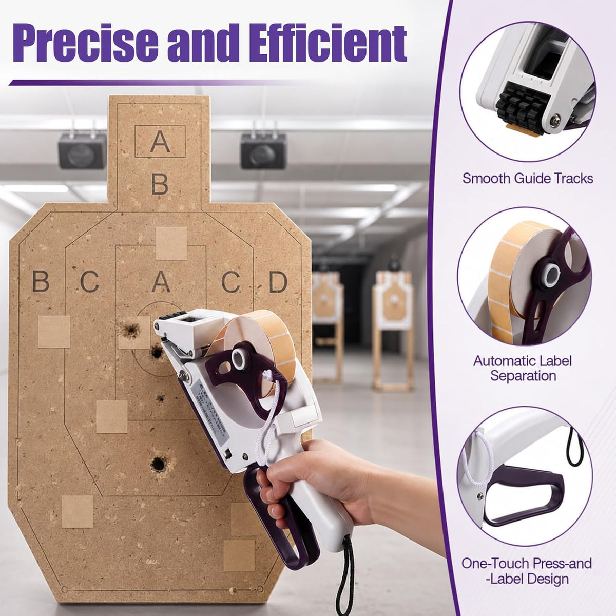 Target Paster Tape Gun, Label Applicator with 4 Rolls