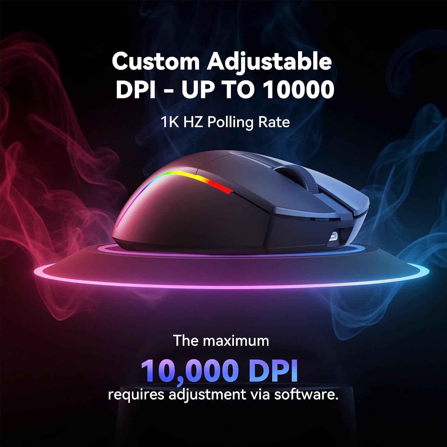 S107KS Wireless Gaming Keyboard and Mouse, RGB Backlit, 3 Mode (Wired/2.4G/BT), Up to 10,000 DPI Gaming Mouse with