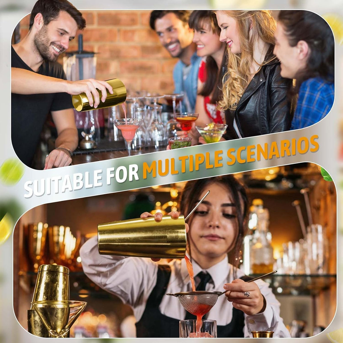 Cocktail Shaker Set, Boston Shakers, Bartending Drink Shaker Kit