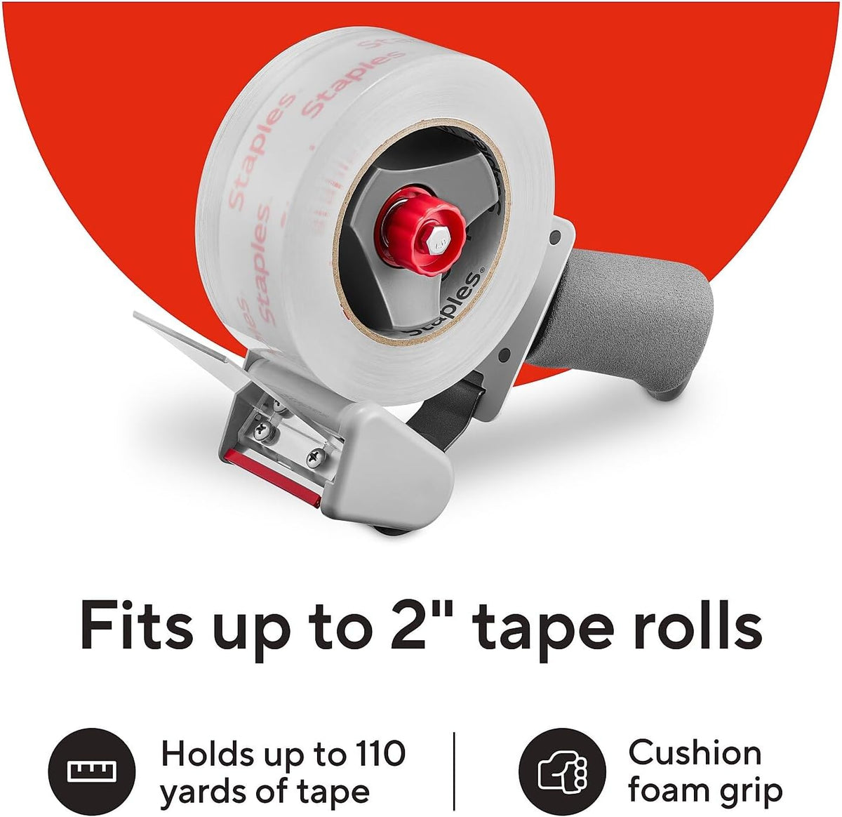 Packing Tape Dispenser, Gray, Handheld, 3 Inch Wide