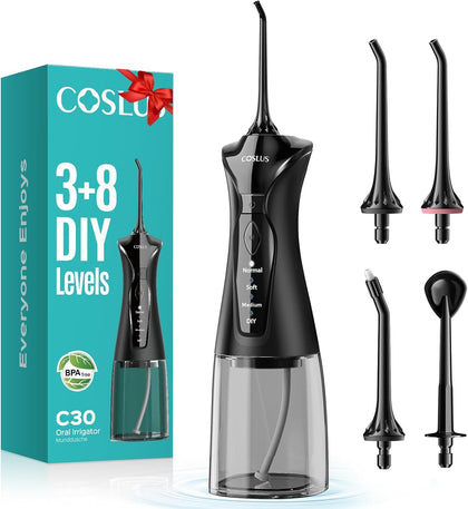 Water Dental Flosser Pick for Teeth C30(FC5360): 4 Modes Cordless Portable 300ML Larger Tank Water Teeth Cleaner IPX7