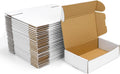 Shipping Boxes Set of 25, 8" x 6" x 2" White Corrugated Cardboard Box, Mailer Boxes for Packaging, Mailing