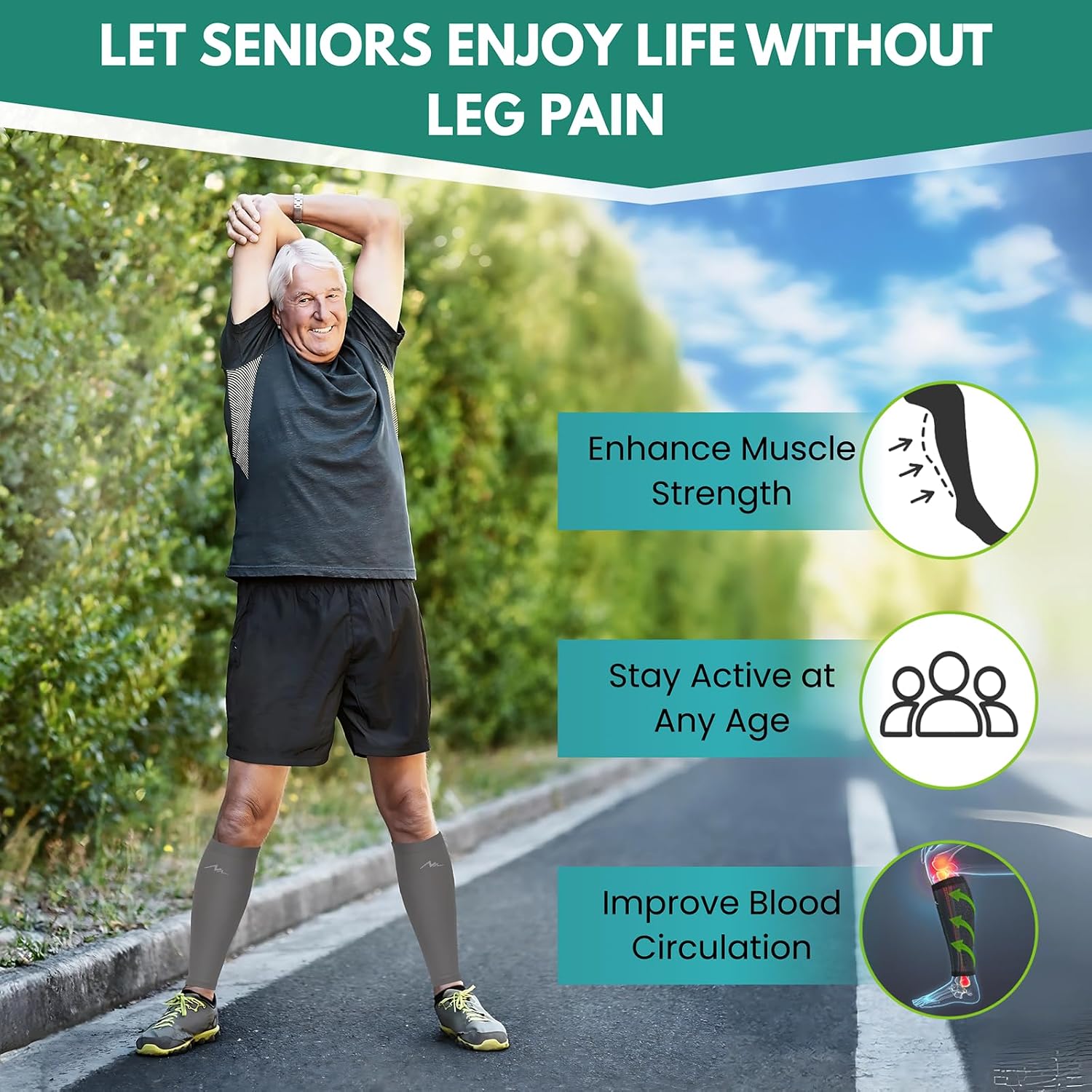 Compression Calf Sleeves (20-30mmHg) for Men & Women Perfect Option to Compression Socks for Running Travel Nursing