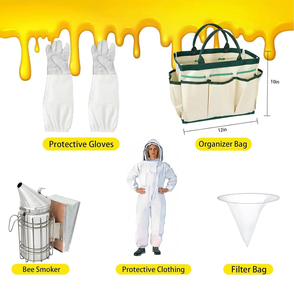 Beekeeping Supplies, 30Pcs Bee Keeping Starter Kit with Bee Suit, Bee Keeping Supplies-All Beekeeping Tools, Bee